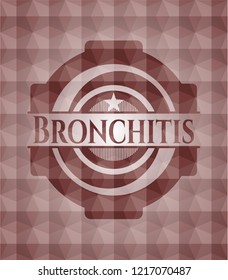 Bronchitis red seamless geometric emblem.