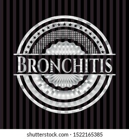 Bronchitis silvery shiny badge. Vector Illustration. Mosaic.