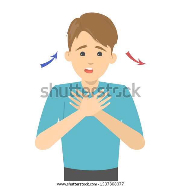 Bronchitis Vector Illustration Man Inhale Exhale Stock Vector (Royalty ...