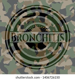 Bronchitis written on a camo texture. Vector Illustration. Detailed.