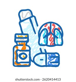 bronchodilators medicines pharmacy doodle icon sketch vector. bronchodilators medicines pharmacy sign. isolated symbol illustration