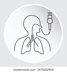 Bronchoscopy Icon - Medical, Health, Diagnostic, Respiratory Vector Illustration with editable stroke.