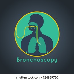 Bronchoscopy Vector Logo Icon Illustration