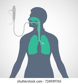 Bronchoscopy vector logo icon illustration