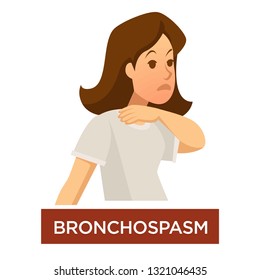 Bronchospasm isolated female character angioedema or asthma symptom svg