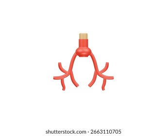 bronchus icon 3d illustration render