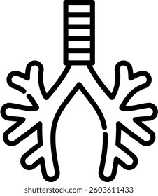 Bronchus Icon Line Vector Illustration