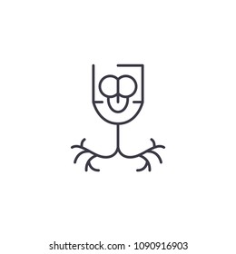 Bronchus linear icon concept. Bronchus line vector sign, symbol, illustration.