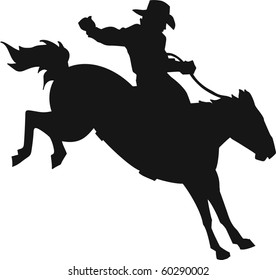 Bronco and Rider Vector Illustration