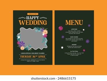 Bronco Wedding Invitation Template, Design illustration for cover, poster, wallpaper, gala, VIP, happy new year.