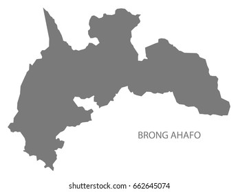 Brong Ahafo map grey illustration silhouette