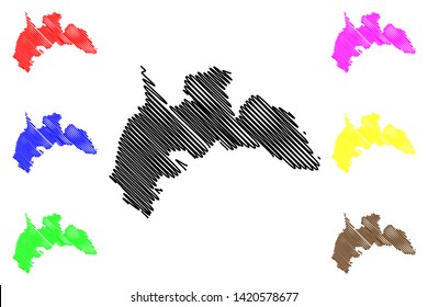 Brong-Ahafo Region (Administrative divisions of Ghana, Republic of Ghana) map vector illustration, scribble sketch Brong and Ahafo map