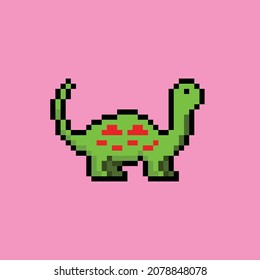 brontosaur in pixel art style