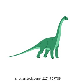 Brontosaurus big dino kids toy isolated prehistoric animal. Vector Brontosaurus parvus, big thunder lizard. Green huge dino with long neck, cool reptile