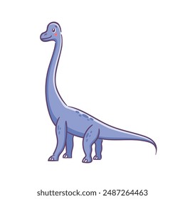 Brontosaurus, Brachiosaurus, Diplodocus. Herbivorous cute Dinosaurier im asiatischen Kawaii-Stil. Prähistorische Eidechse, Maskottchen. Comic-Figur Lustige Vektorillustration für Aufkleber, Logo, Maskottchen.