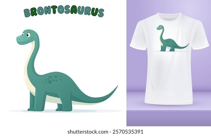 Brontosaurus Cartoon Dino Character Vector illustration