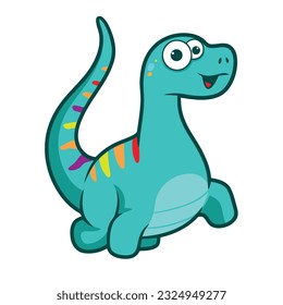 Brontosaurus Cartoon Illustration` Character Dinosaurus