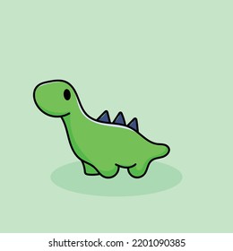 Brontosaurus Cartoon Mascot Vector Funny Happiness Cute Cool Dinosaurus