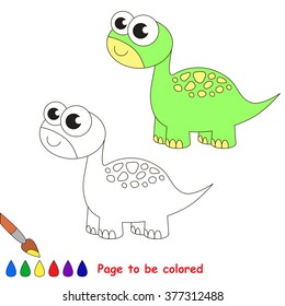 Brontosaurus cartoon. Page to be colored. 