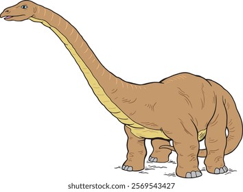 Brontosaurus Colour Vector Illustration Clipart