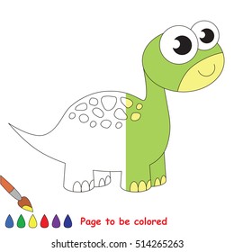 Brontosaurus Dino to be colored, the coloring book to educate preschool kids with easy kid educational gaming and primary education of simple game level.
