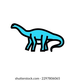 brontosaurus dinosaur animal color icon vector. brontosaurus dinosaur animal sign. isolated symbol illustration