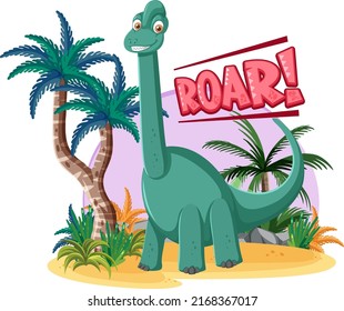 Brontosaurus dinosaur cartoon character illustration