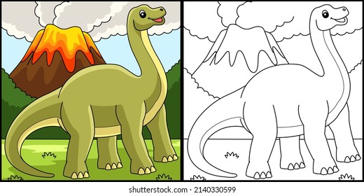 Brontosaurus-Dinosaurier-Farbbild-Illustration