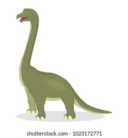 Brontosaurus dinosaur isolated ancient creature on white.