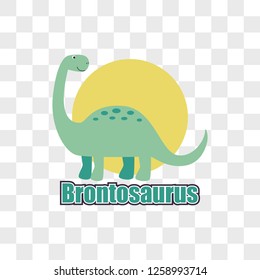 brontosaurus dinosaur isolated on transparent background. vector illustration