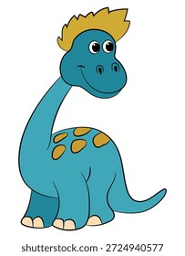 Um dinossauro brontossauro sobre um fundo branco