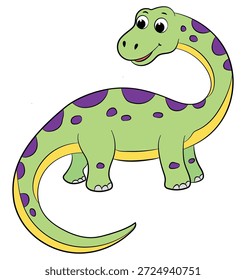 Dinosaurio Brontosaurus sobre un fondo blanco