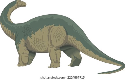 Brontosaurus Dinosaur Standing Vector Illustration