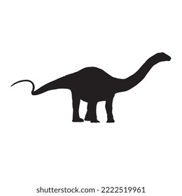 Brontosaurus Dinosaur Vector Illustration Silhouette