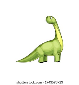 Brontosaurus excelsus big dino kids toy isolated prehistoric animal. Vector Brontosaurus yahnahpin or parvus, big thunder lizard. Green huge dino with long neck, plastic camarasaurus toy, cool reptile