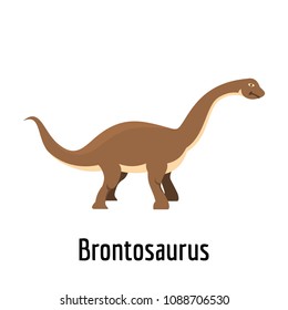 Brontosaurus icon. Flat illustration of brontosaurus vector icon for web.