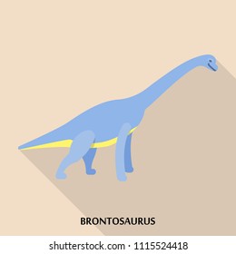 Brontosaurus Icon. Flat Illustration Of Brontosaurus Vector Icon For Web Design