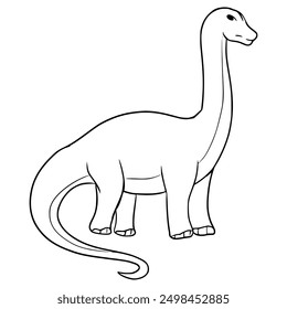 brontosaurus illustration hand drawn outline isolated vector