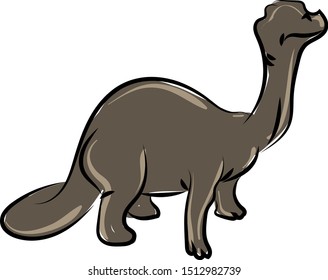 Brontosaurus, illustration, vector on white background.