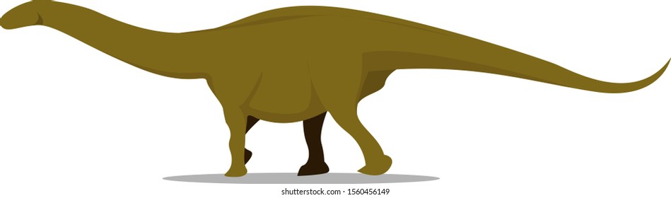 Brontosaurus, illustration, vector on white background.