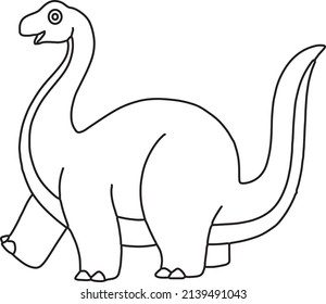 Brontosaurus Line art vector drawing