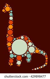 Brontosaurus shape vector design by color point