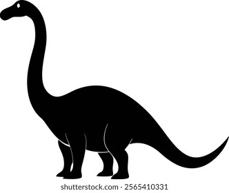 Brontosaurus silhouette isolated on white background. Brontosaurus sign vector illustration design