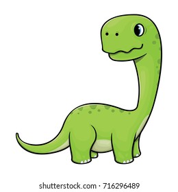 brontosaurus vector illustration, dino character