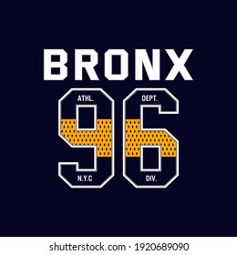 bronx 96 graphic t-shirt design, print, vector illustration.

