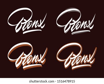 Bronx art vector handmade lettering logo design element