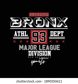 Bronx Athletic Stylish Typography Slogan Graphic T shirt Stock Vector Illustration 
