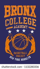 Bronx Basketball graphic design vector art