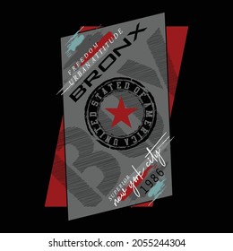 Bronx boy new york text,lettering unique images typography graphic slogan t shirt print vector illustration 