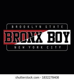 bronx boy text typography graphic vector illustration design
